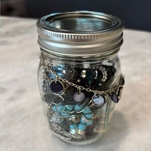 Mystery Jewelry Jar - Boho Glam themed jar - gift, medium sized -pre loved items